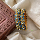 Firosa Silk Thread Kundan Bangle -Diced Flower -G12233